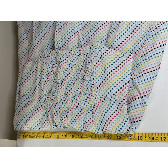 Lilly Pulitzer Dress Womens 2 White Rainbow Polka Dot Strapless Seersucker Beach - Picture 11 of 12